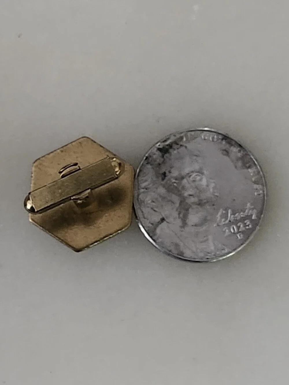 Vintage Gold Tone Black Onyx Hex Cufflinks